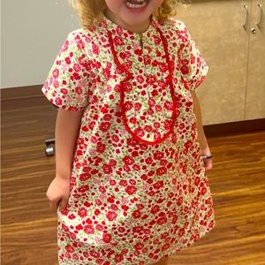 Vintage retro red floral toddler dress